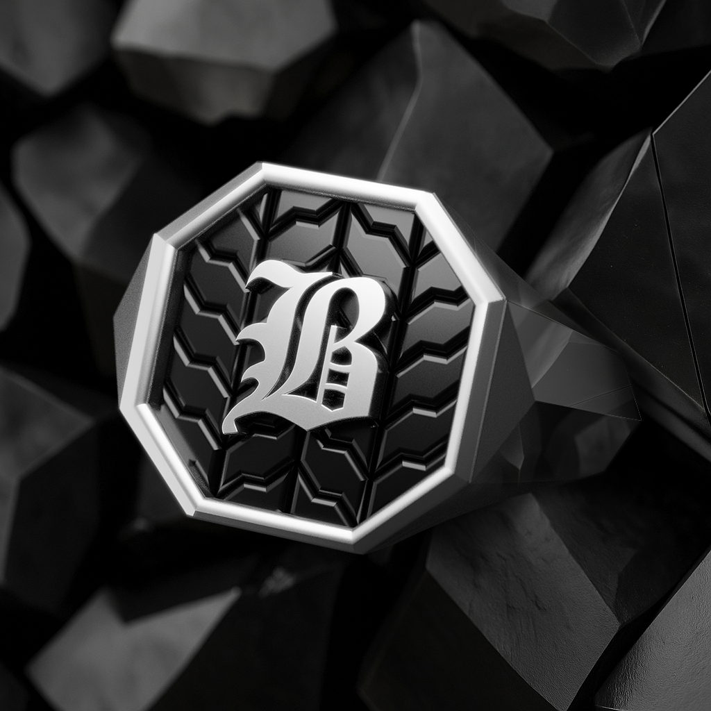 Valerian Ring (Roman and Cyrillic) - Sterling Silver