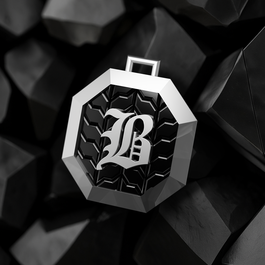 Octagon Signet Pendant - 18K White Gold