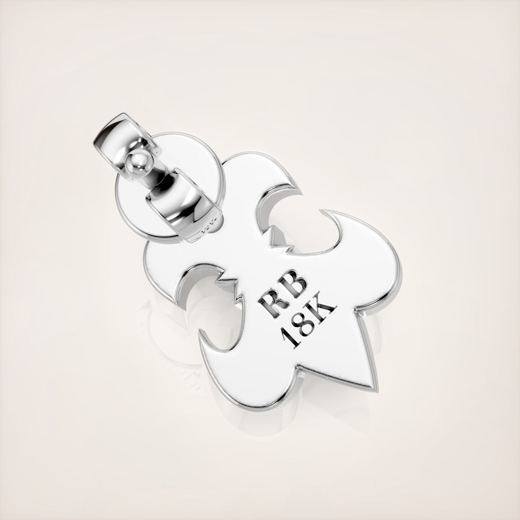 Fleur de Lis Earrings - 18k White Gold