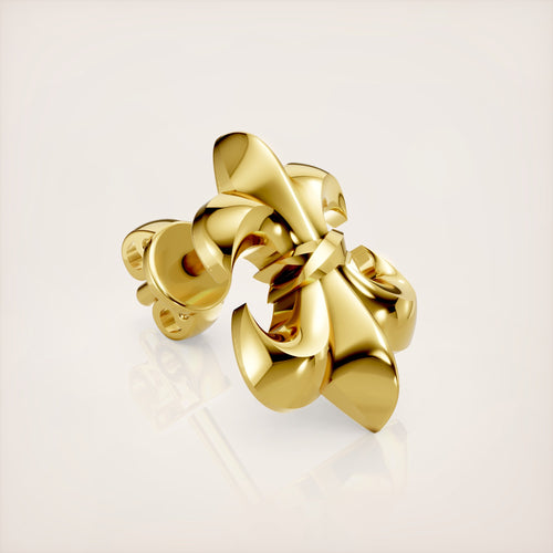 Fleur de Lis Earrings - 18k Yellow Gold