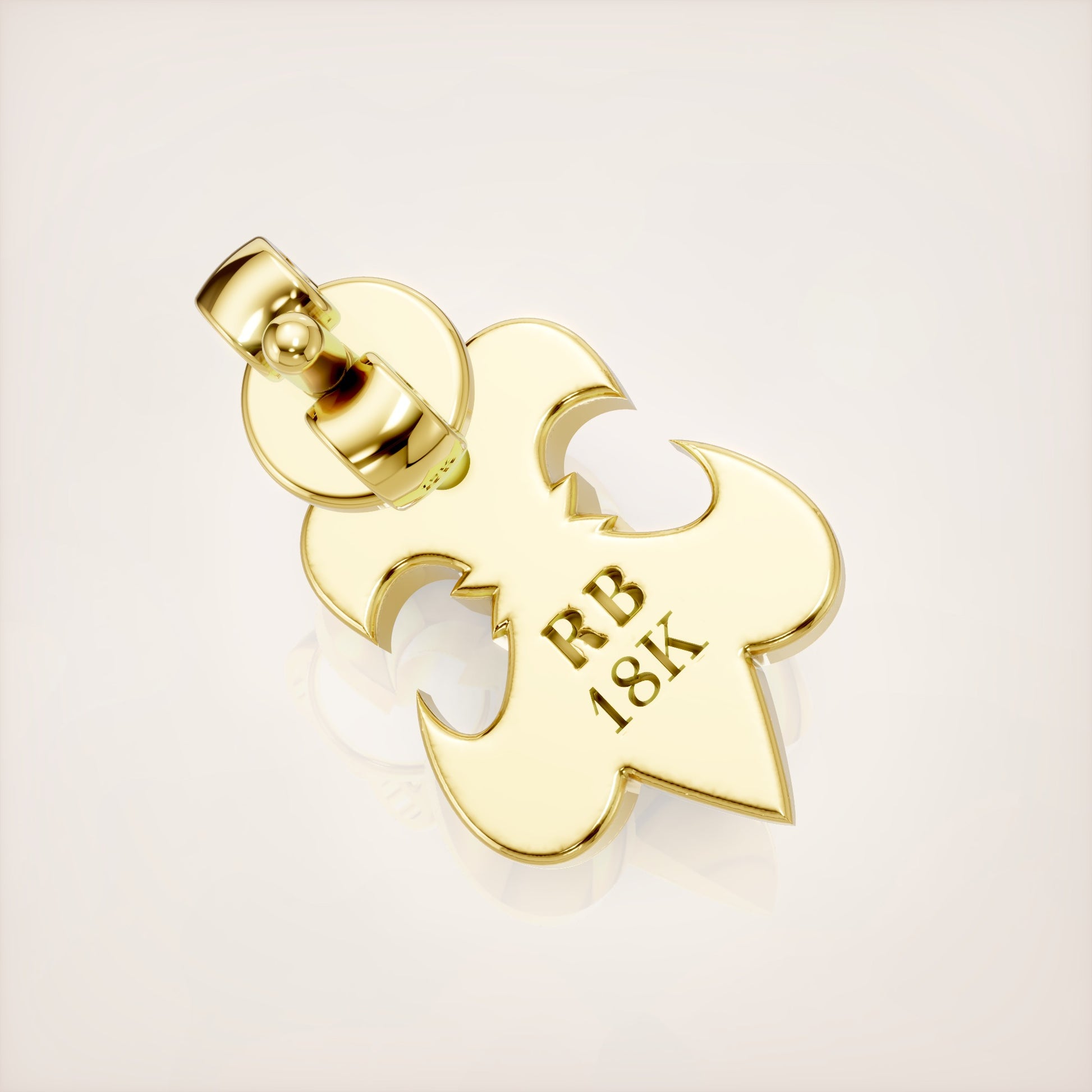 Fleur de Lis Earrings - 18k Yellow Gold