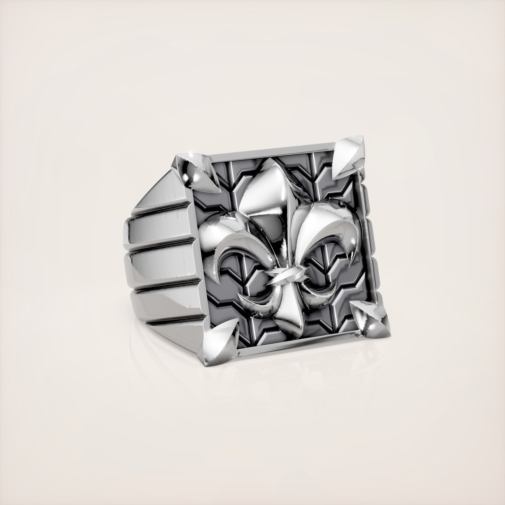 Fleur de Lis Ring - 18K White Gold