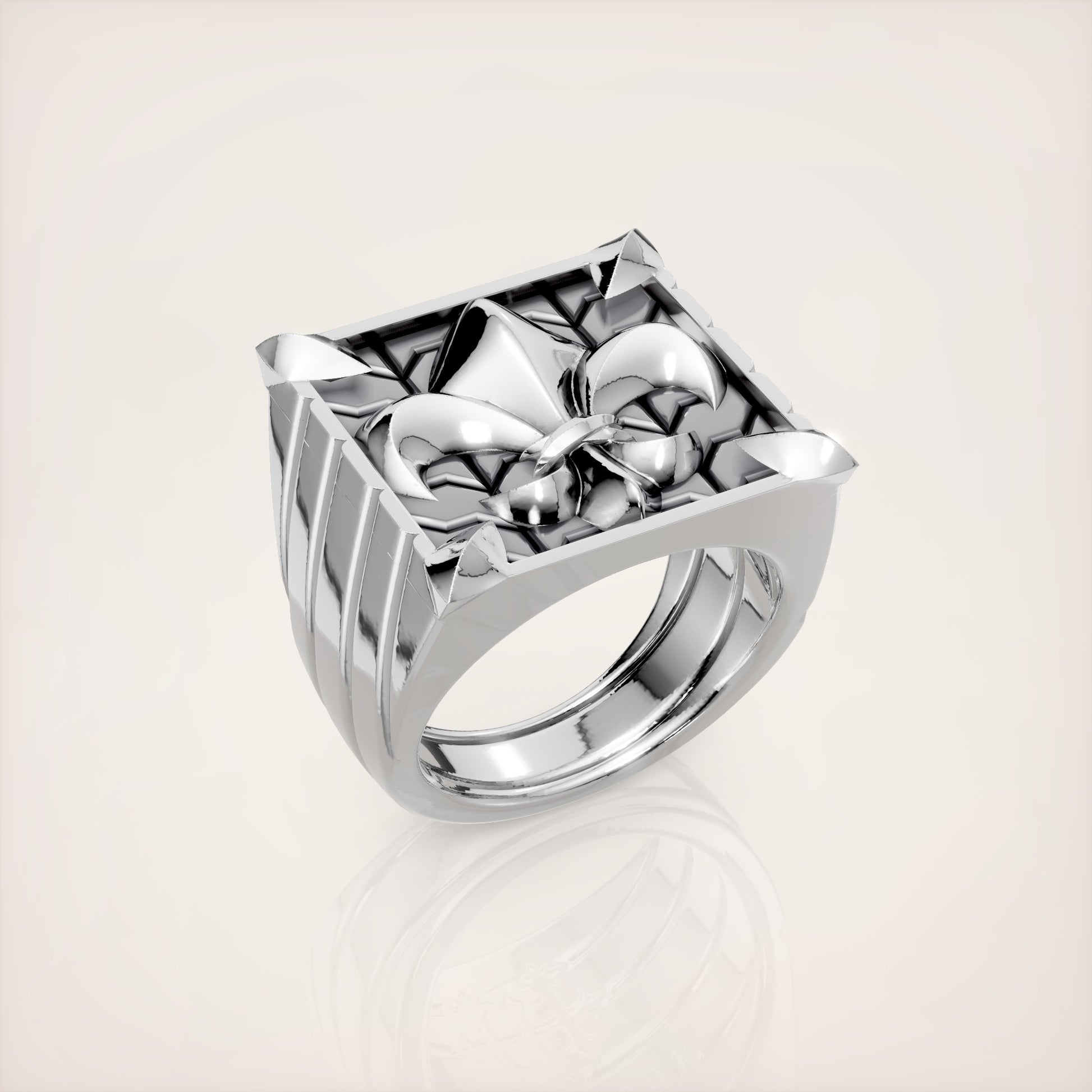 Fleur de Lis Ring - 18K White Gold