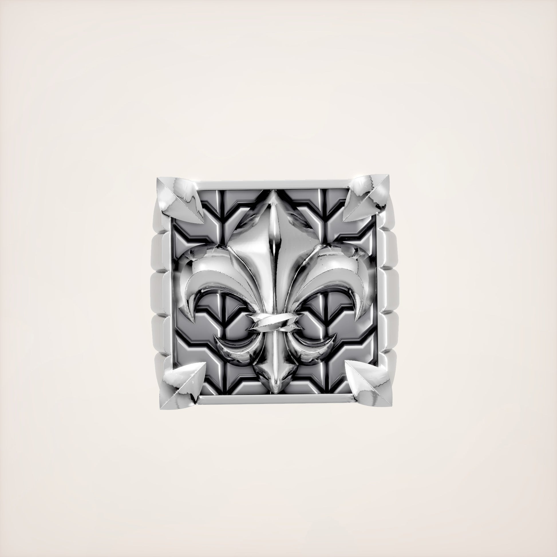 Fleur de Lis Ring - 18K White Gold