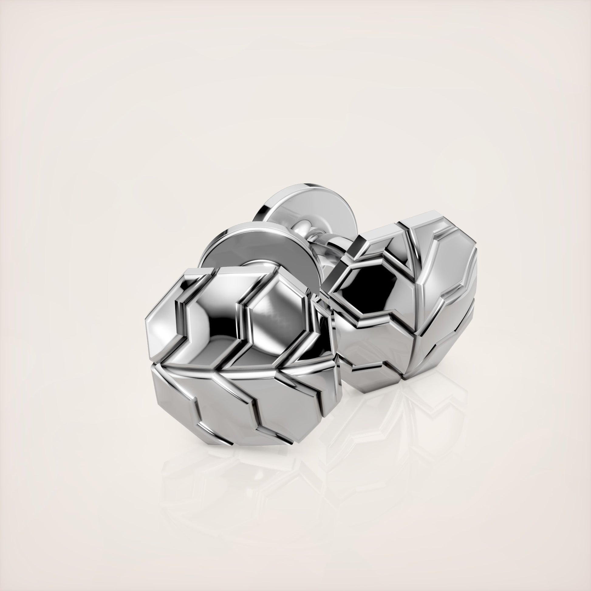 Valerian Cufflinks Type I - 18k White Gold