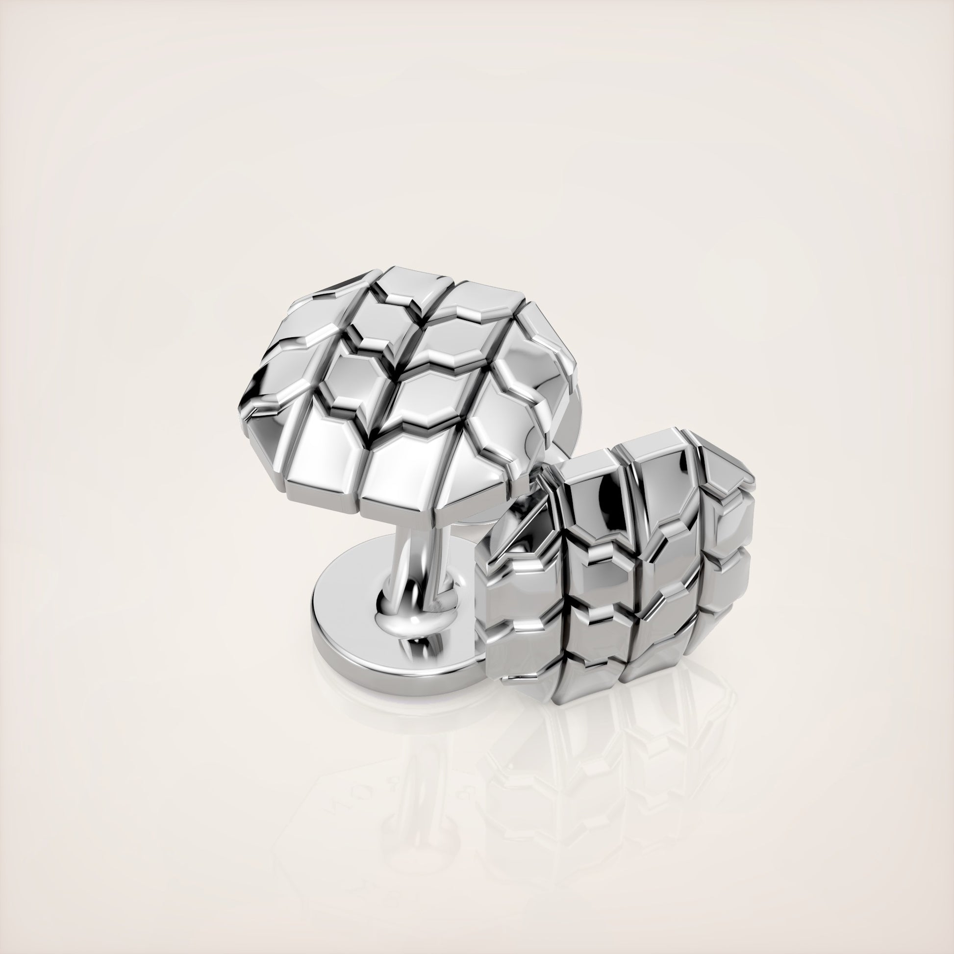 Valerian Cufflinks Type II - 18k White Gold