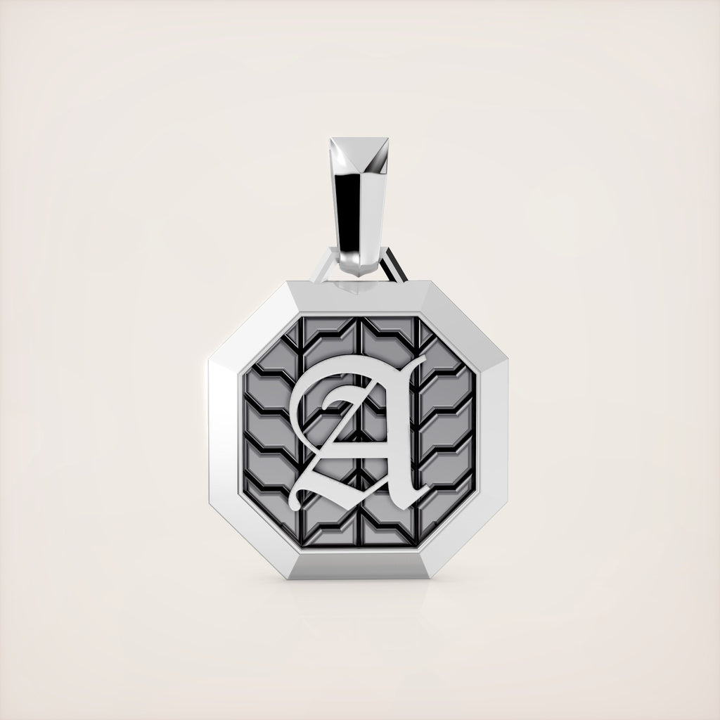 Valerian Pendant (Roman and Cyrillic)- 18K White Gold