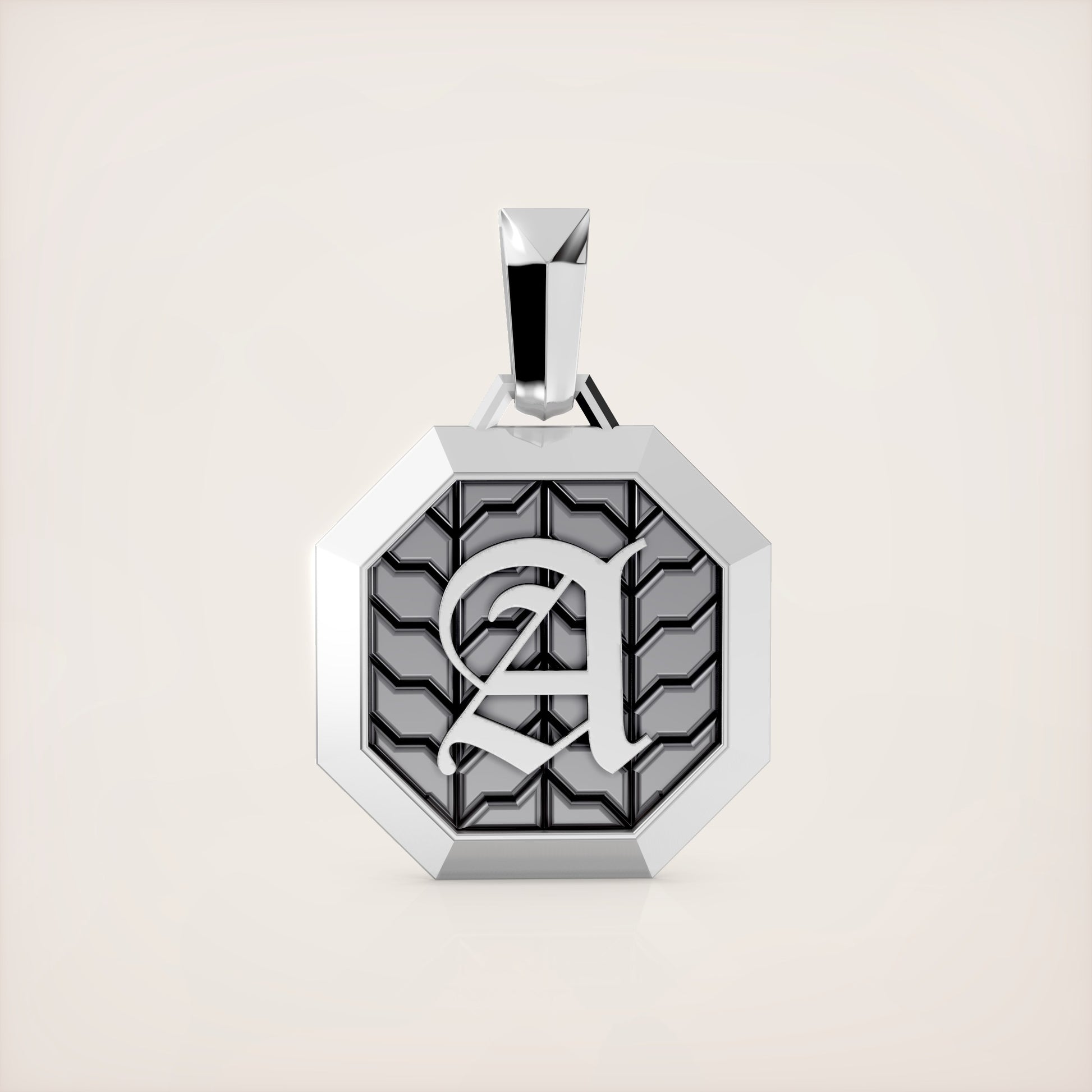 Valerian Pendant (Roman and Cyrillic)- 18K White Gold