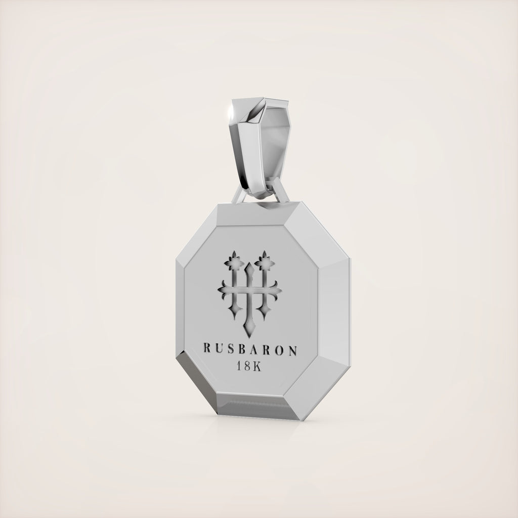 Valerian Pendant (Roman and Cyrillic)- 18K White Gold