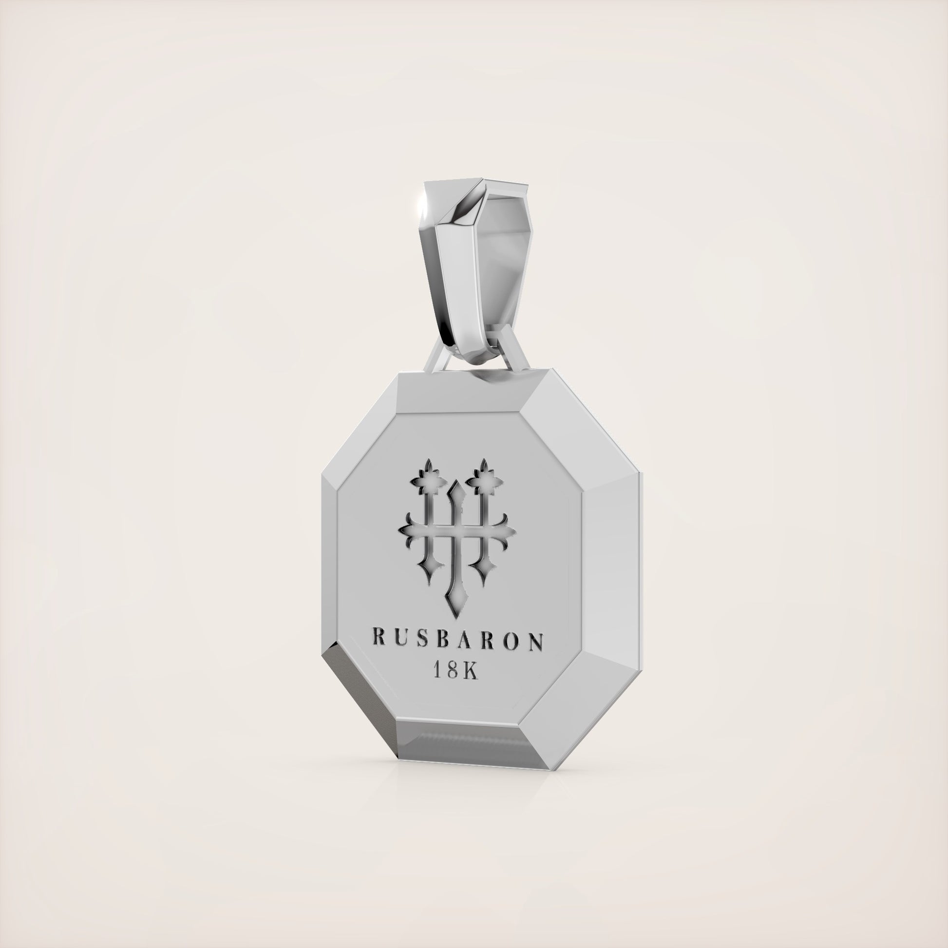 Valerian Pendant (Roman and Cyrillic)- 18K White Gold