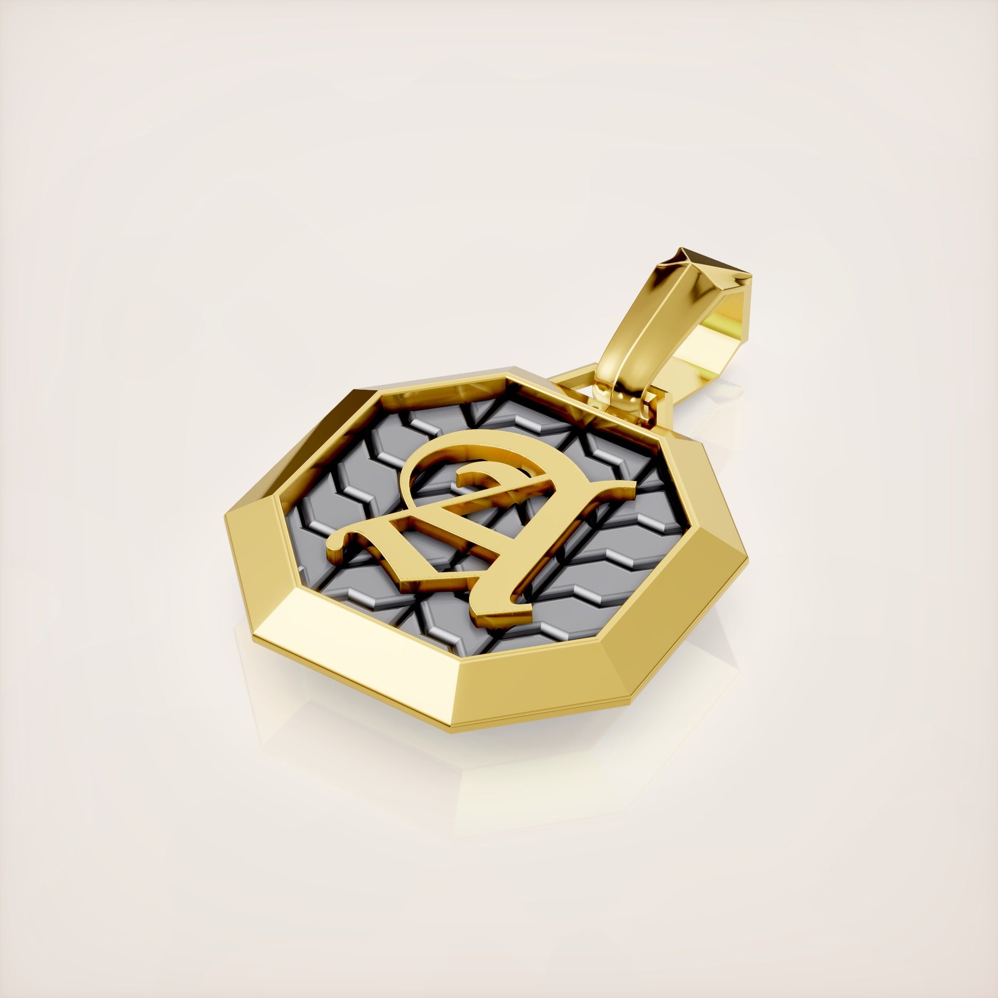 Valerian Pendant (Roman and Cyrillic) - 18K Yellow Gold