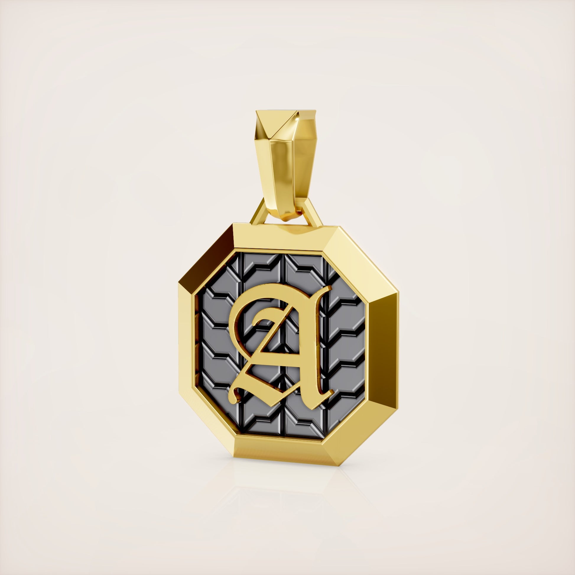 Valerian Pendant (Roman and Cyrillic) - 18K Yellow Gold
