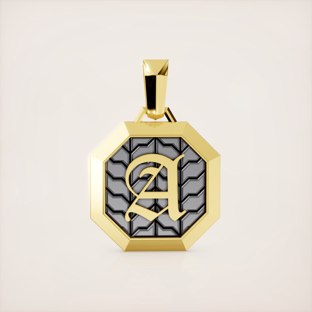 Valerian Pendant (Roman and Cyrillic) - 18K Yellow Gold