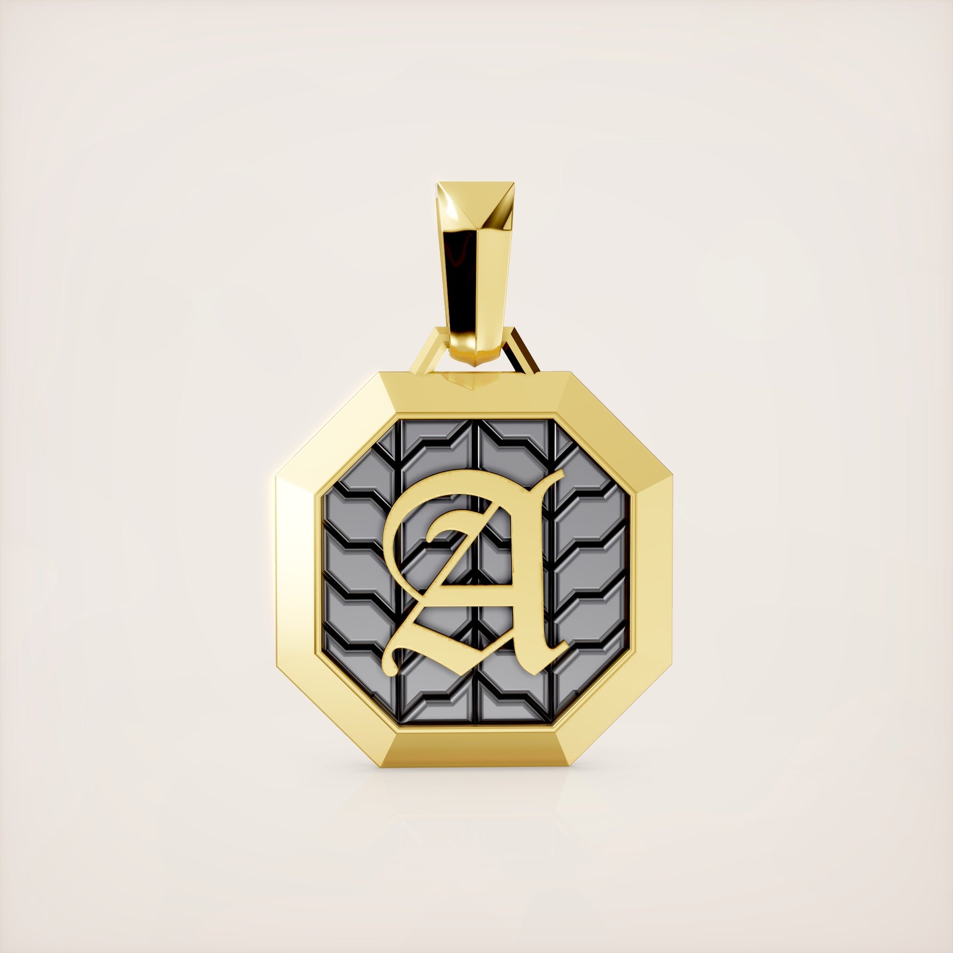 Valerian Pendant (Roman and Cyrillic) - 18K Yellow Gold