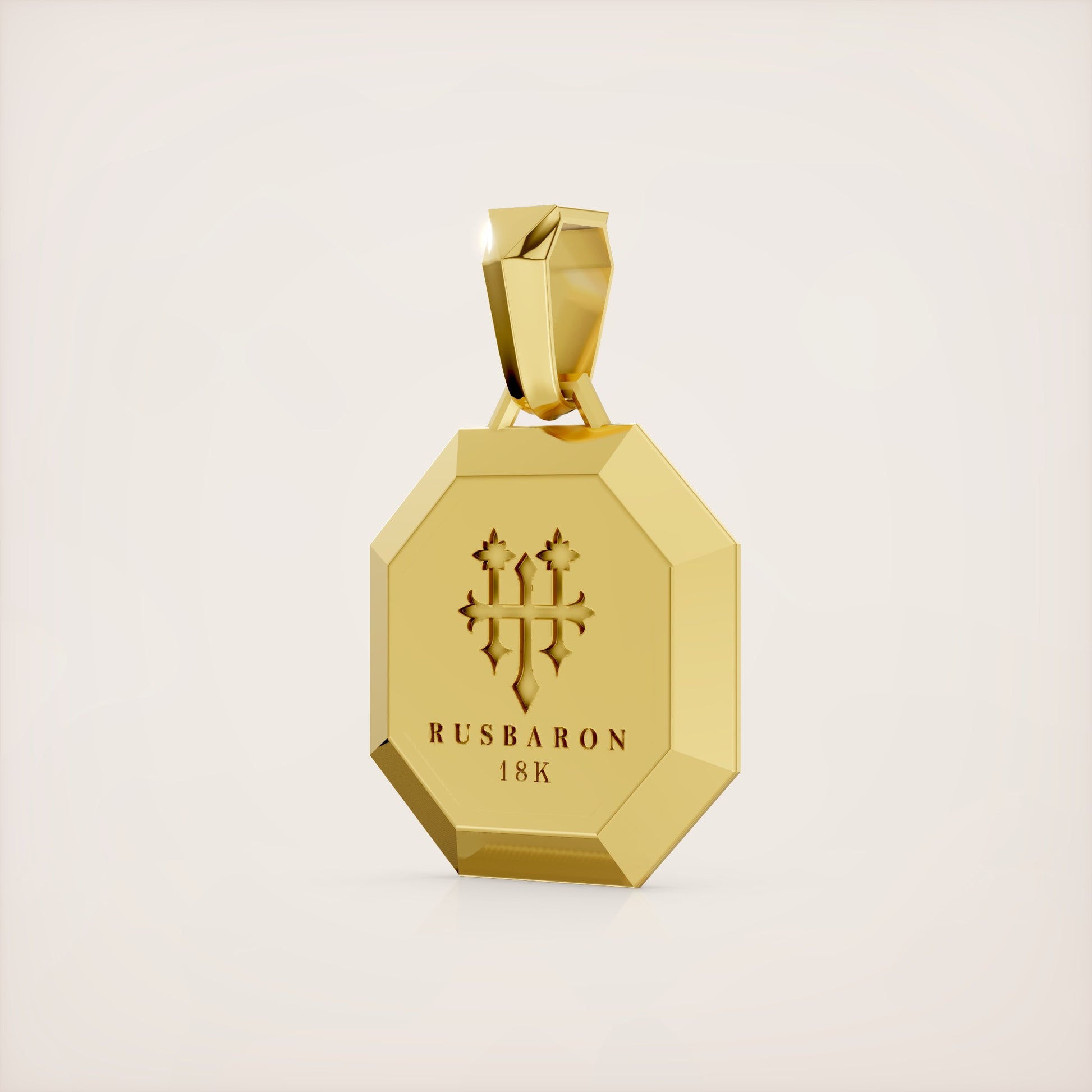 Valerian Pendant (Roman and Cyrillic) - 18K Yellow Gold