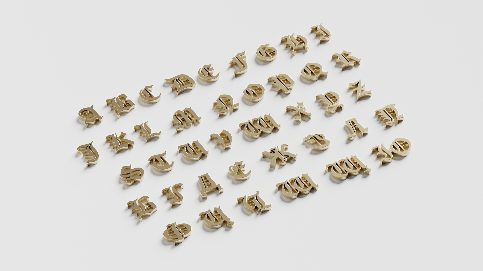 Valerian Pendant (Roman and Cyrillic) - 18K Yellow Gold
