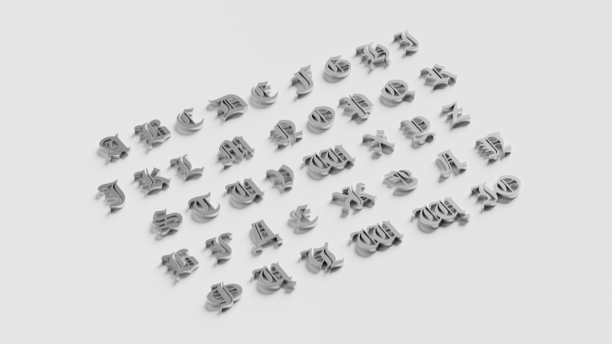 Octagon Signet Ring (Roman and Cyrillic) - 14k White Gold