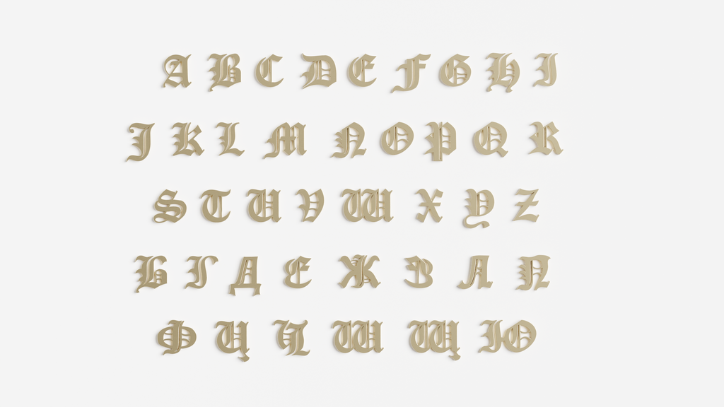 Valerian Ring (Roman and Cyrillic) - 18k Yellow Gold