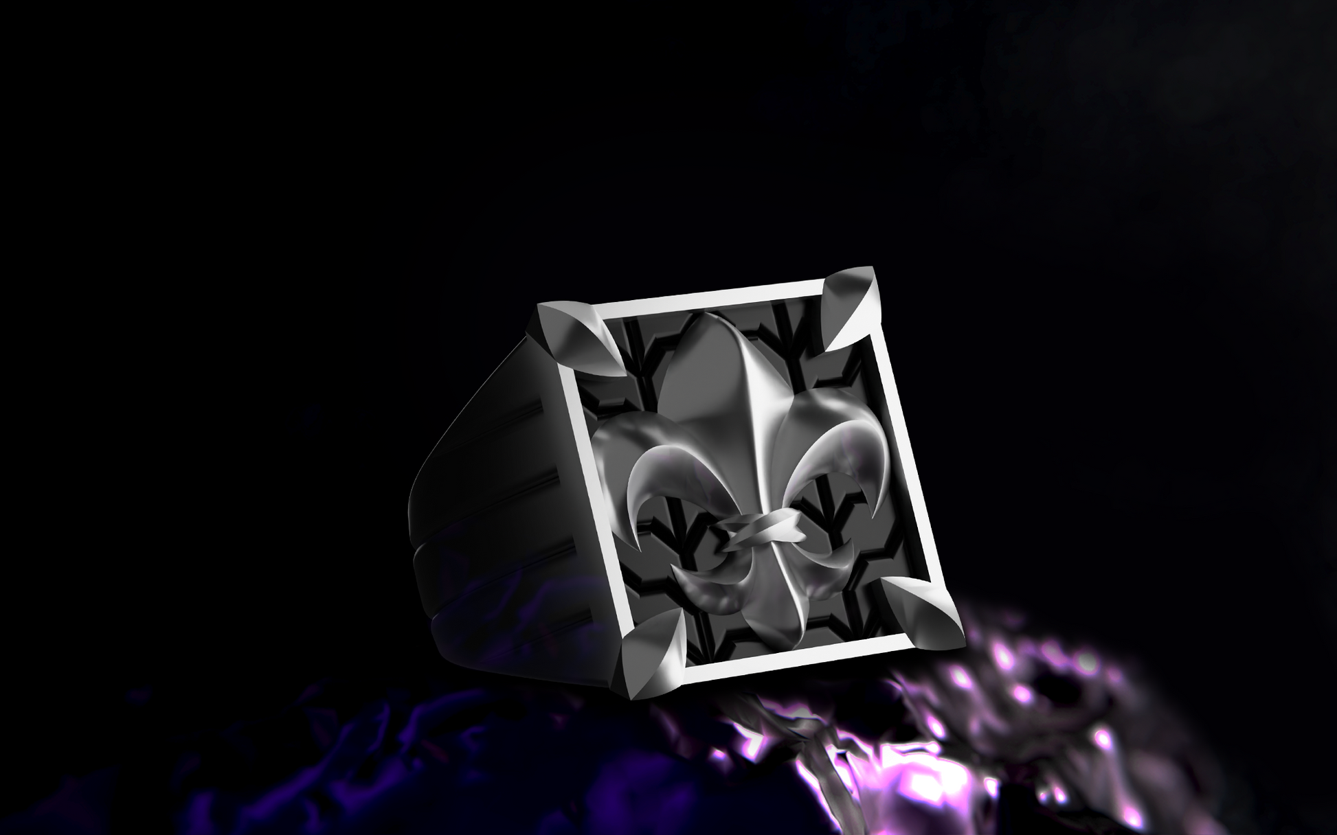 Fleur de Lis Ring - 18K White Gold