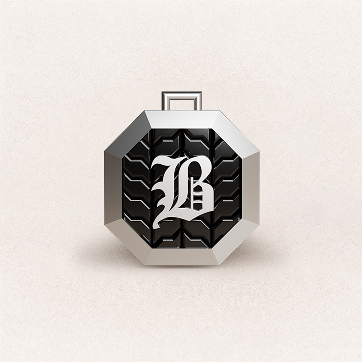 Octagon Signet Pendant - 18K White Gold